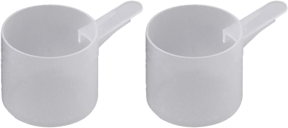 60 mL Plastic Measuring Packaging Scoop (= 60 cc/ = 4 tablespoon/ = 2 fl oz), Short Handle - to Measure and Dispense Spices, Granules, Powders, for Seeds Packing (2)